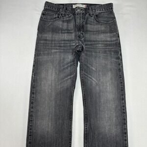 Levi's 505 Jeans Mens 32x32 Black Regular Straight 100% Cotton Denim Casual Y2k